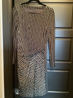 MARELLA Dress Twisted Large Brown Polka Dots